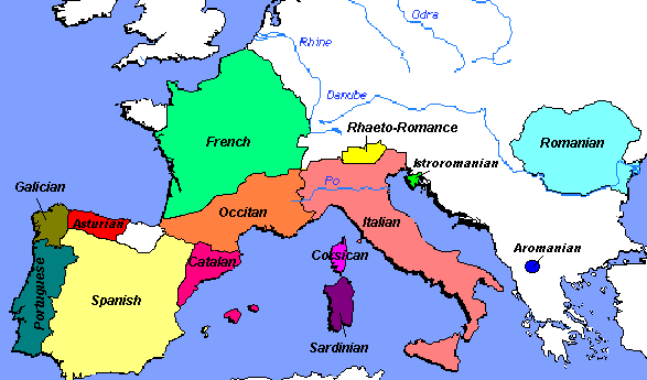 Romance Languages Map   Rom 